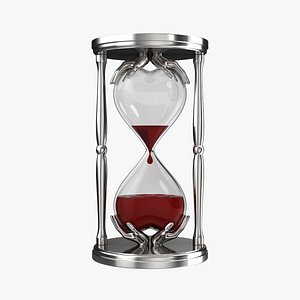 3d hourglass hearts blood model