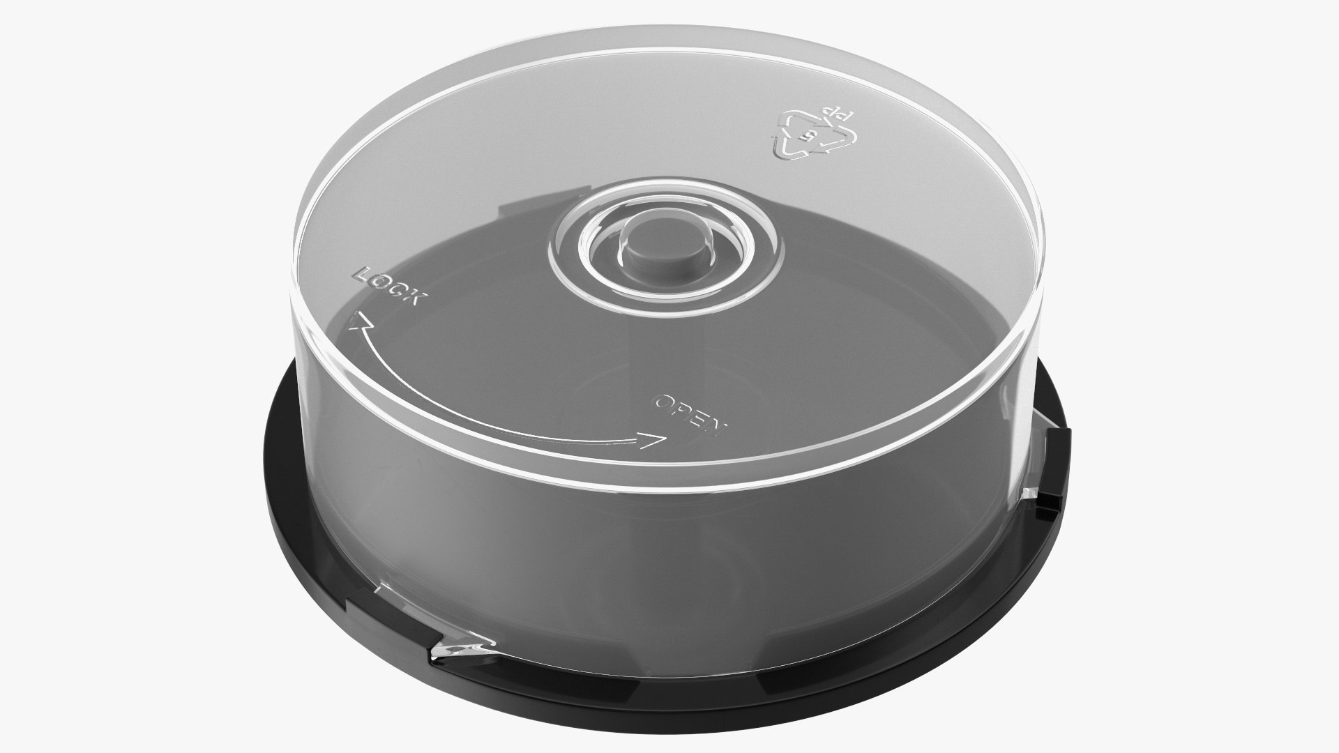 Spindle Box Holder for 25 Discs Empty 3D model preview