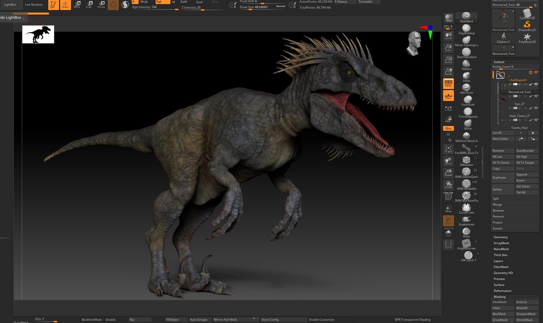 3D UtahRaptor SCULPT Project https://p.turbosquid.com/ts-thumb/zd/McjIE9/6F/4.2/jpg/1646687358/1920x1080/fit_q87/34e465fc16784486c156344efa4c89345c9476b5/4.2.jpg
