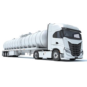 3D Truck with Tank Semi Trailer