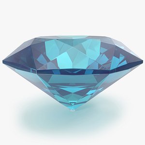 3D Single Cut Aquamarine
