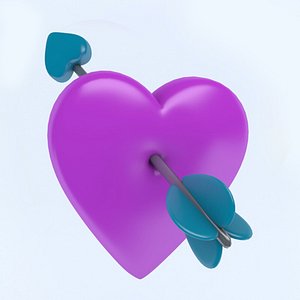 3D heart icon arrow