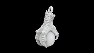 Dragon Claw Holding Orb Pendant 3D Print Model