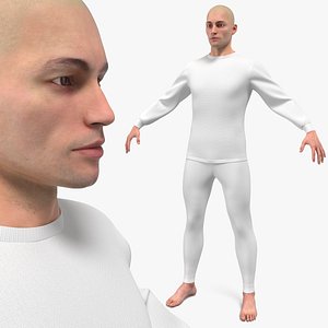 Male in Long Sleeve Thermal Suit White model