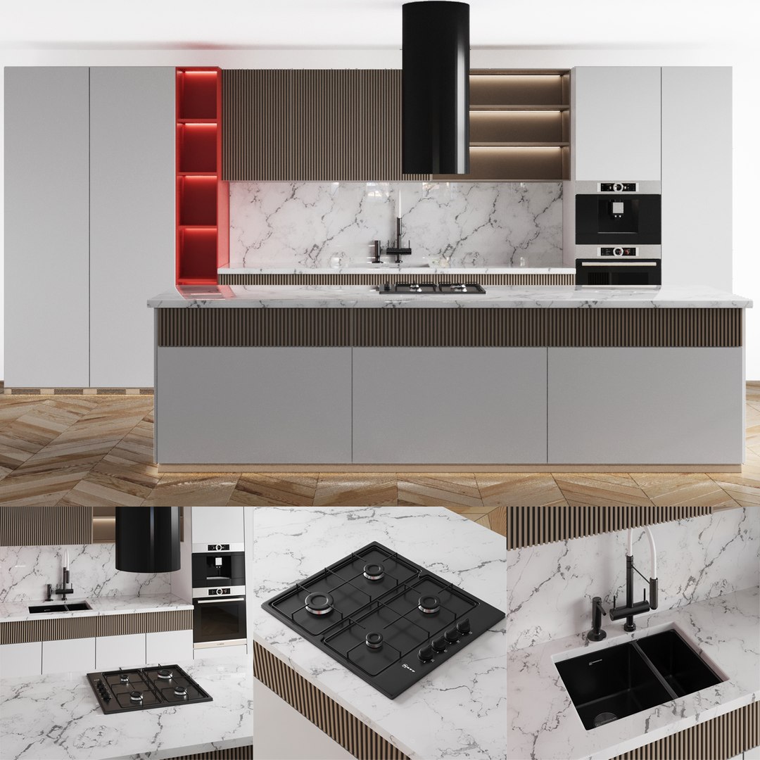 3D Kitchen 052 Model - TurboSquid 1990742