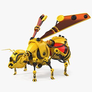 3D Robot Bee Yellow model