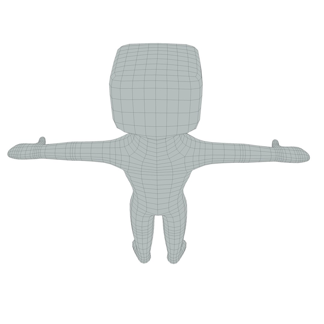 Small Man Square Head 3d Model