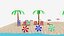 3D beach scene basic model