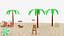 3D beach scene basic model