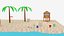 3D beach scene basic model