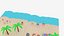 3D beach scene basic model