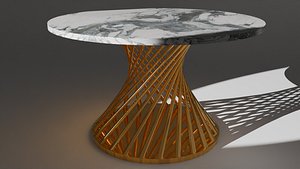Gold and Marble Table 2 3D