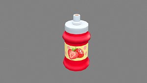 3D Cartoon seasoning - strawberry jam - juice model