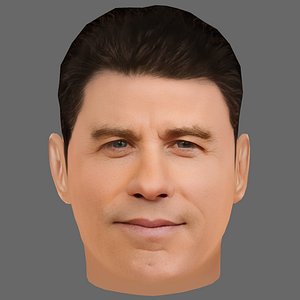 John Travolta Head - Low poly head for game Low-poly