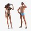 Hombre y mujer en la colección de trajes de baño