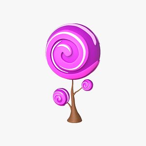 3D Cartoon Candy Tree 11 model