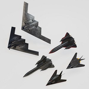 3D Modern attack planes set F 3 x 2