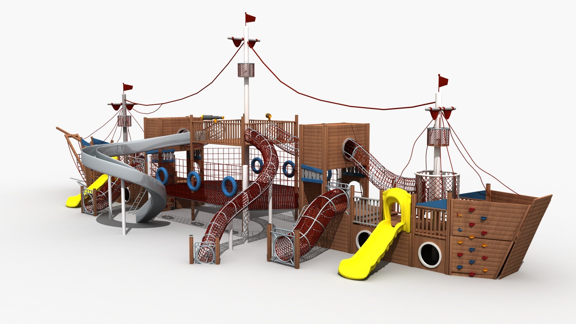 3D model Pirate ship playground wooden boat play structure TurboSquid