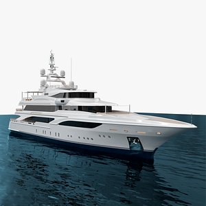 Modern Charter Ocean Vessel on Water 3D model