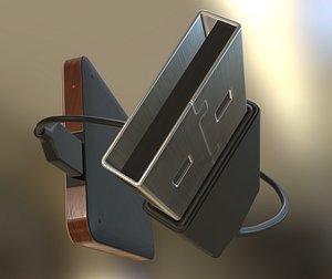 external hdd usb cable 3d model