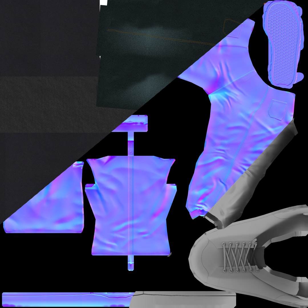 Black Young Man Character 3d Obj