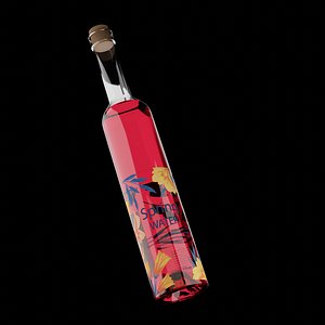 3D Sparkling Glass Bottle
