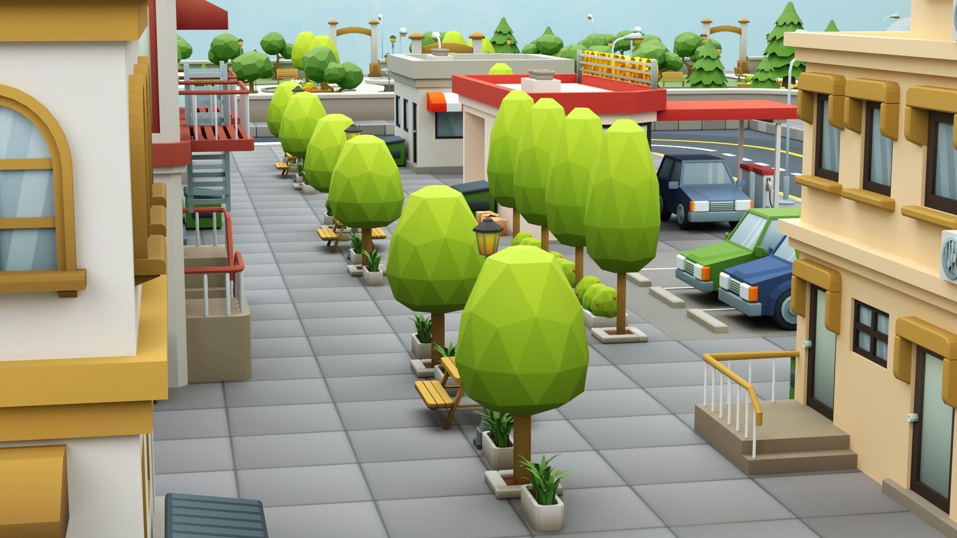 3D Cartoon Low Poly Modular City Pack - TurboSquid 2245580