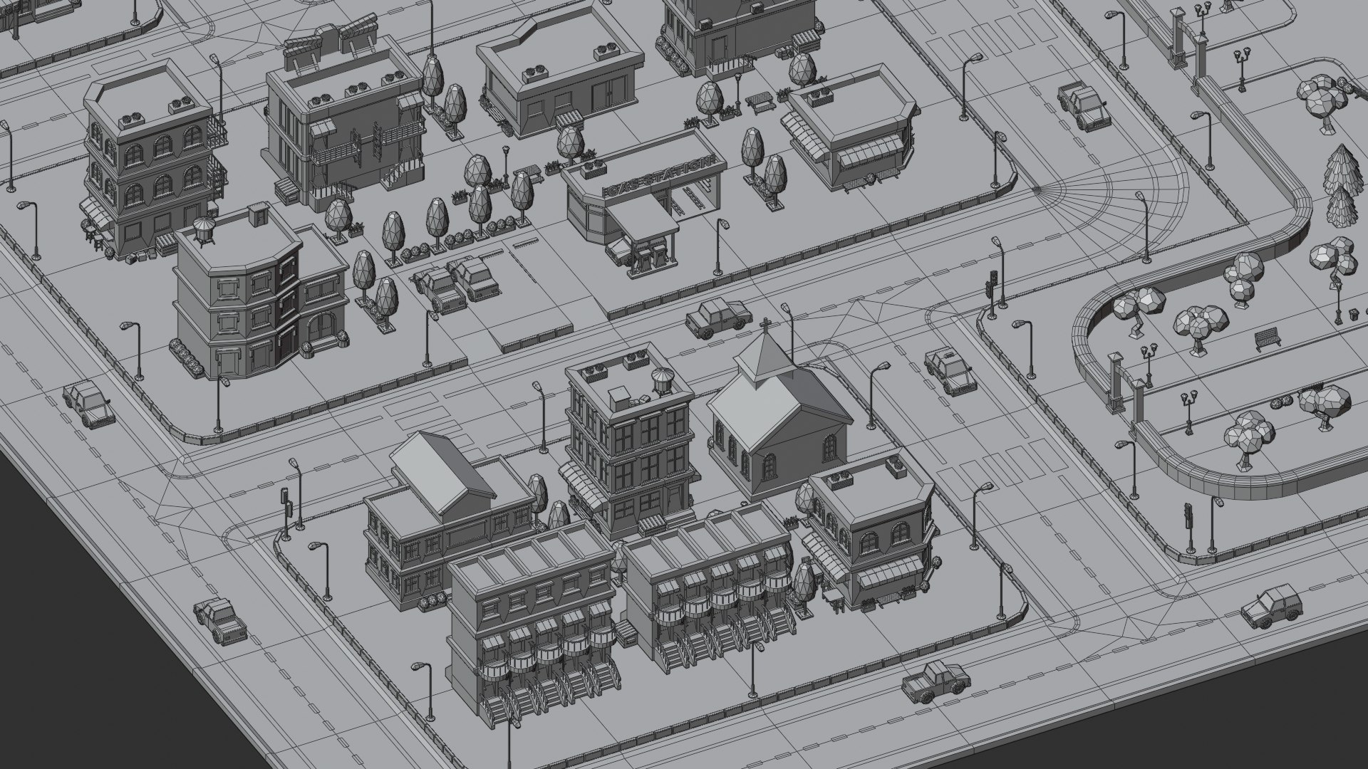 3D Cartoon Low Poly Modular City Pack - TurboSquid 2245580