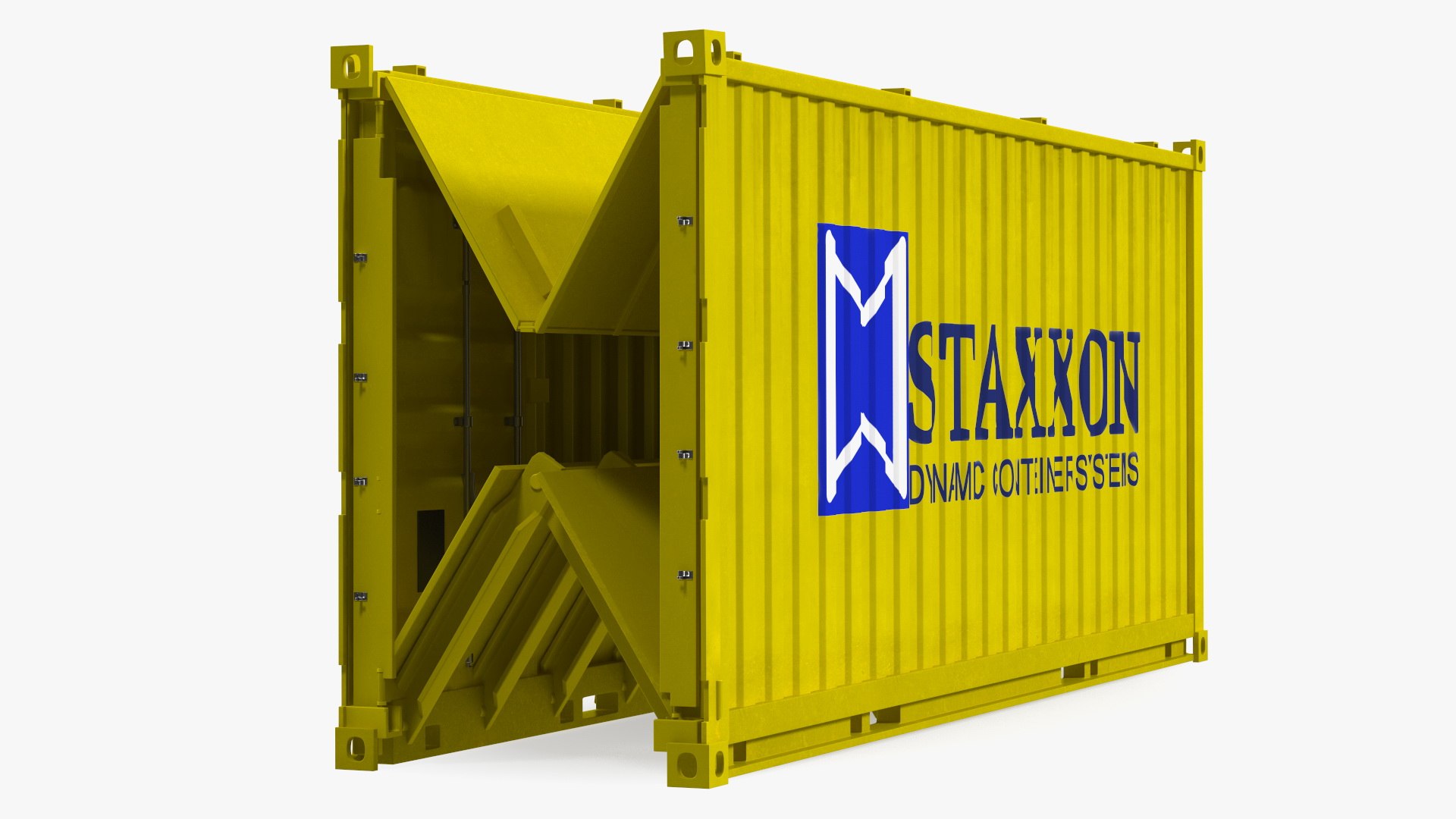 Shipping Container with Foldable Panels 3D model preview