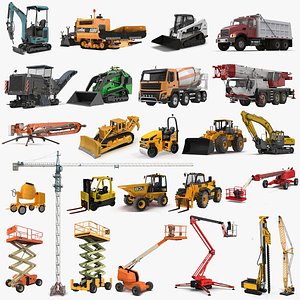 3D Construction Vehicles Big Collection 3