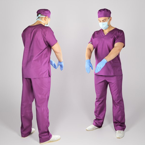 young man uniform doctor 3D model