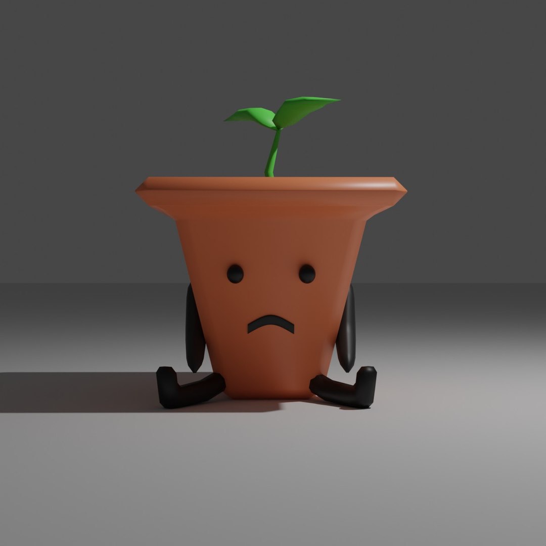 3D Sad Plant - TurboSquid 1941427