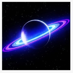 3D Futuristic Stylized Ringed Planet