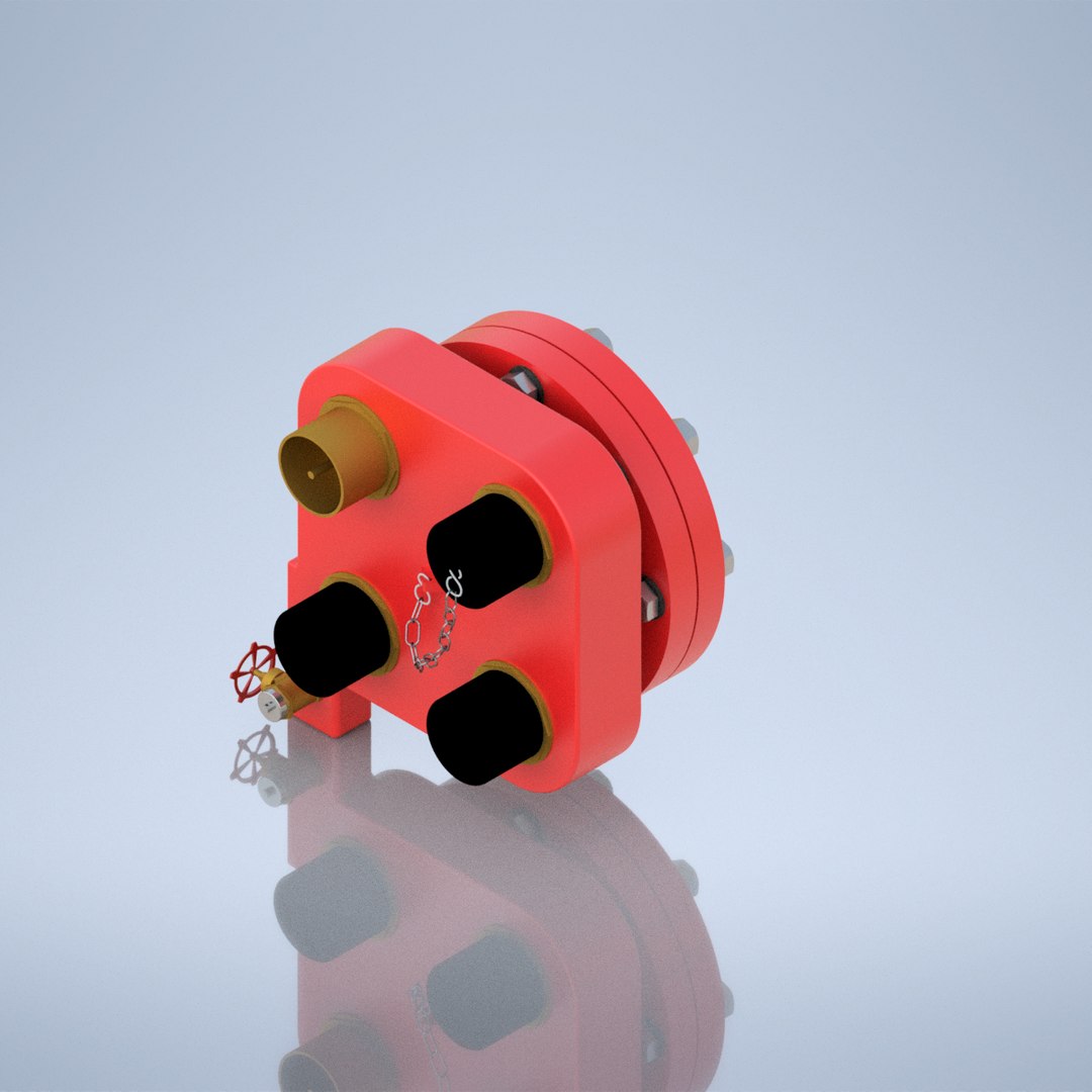 4 Way Breeching Inlet Model - TurboSquid 1453644