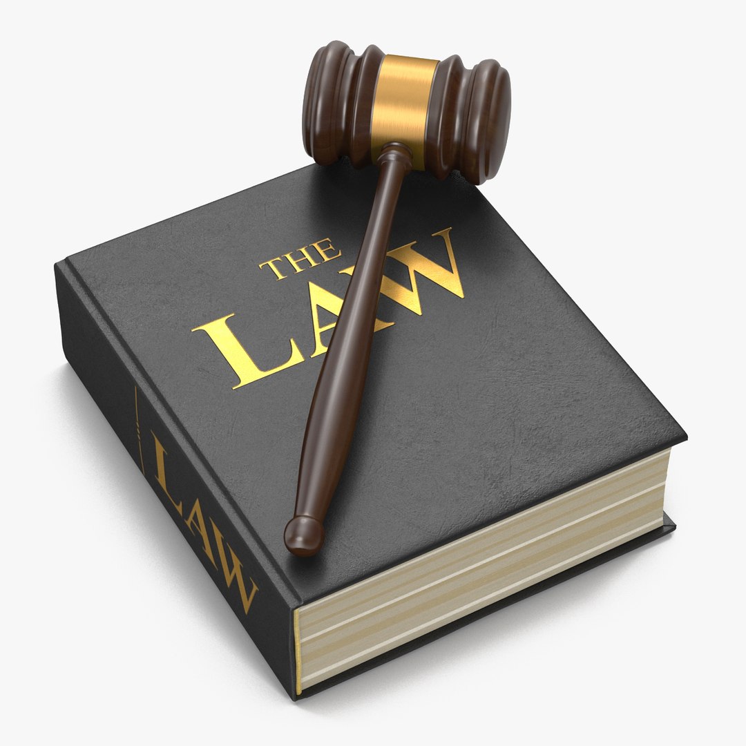 Law Book and Gavel 3D model preview