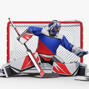 3D Hockey goalkeeper pose 1