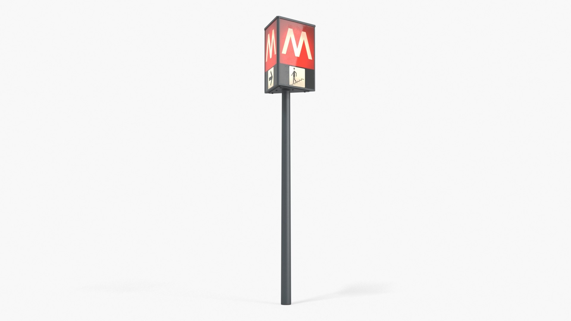 Metro Direction Sign 3D model preview
