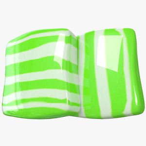 3D candy stripe green model