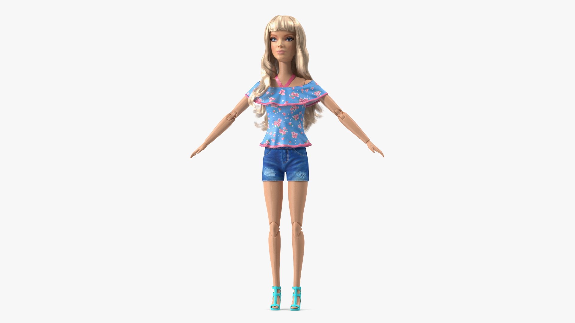 Barbie Doll Jeans Style Rigged 3D model preview