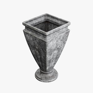 Square Garden Urn 3D model 3D model