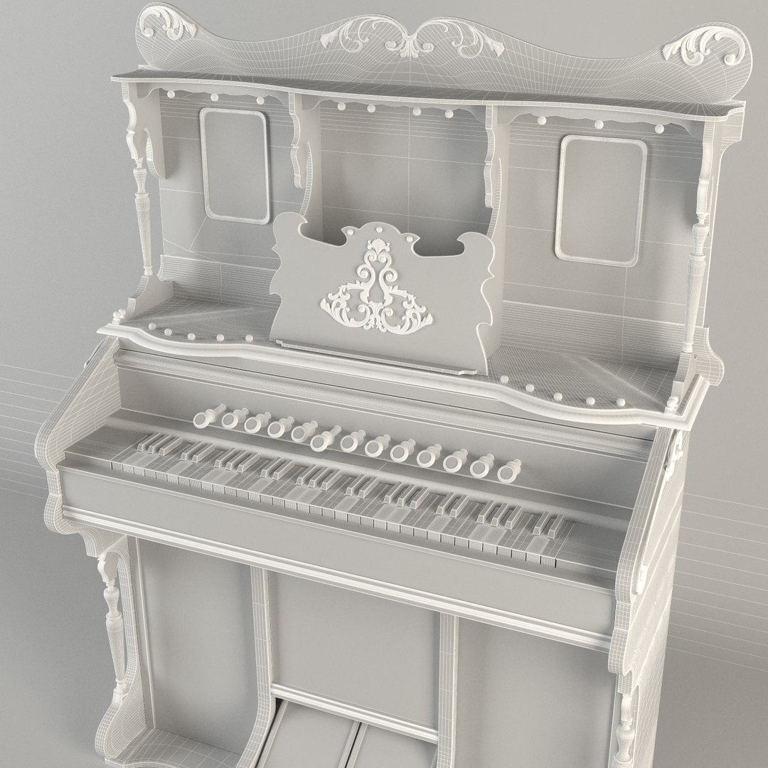 Antique Harmonia Piano 3d Max