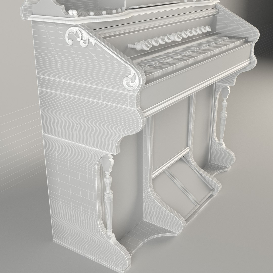 Antique Harmonia Piano 3d Max