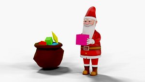 3D Cartoon Santa Claus Rigged model