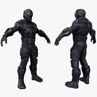 Sci-Fi Spy Soldier Military Covert Ops Character with ZBRUSH files