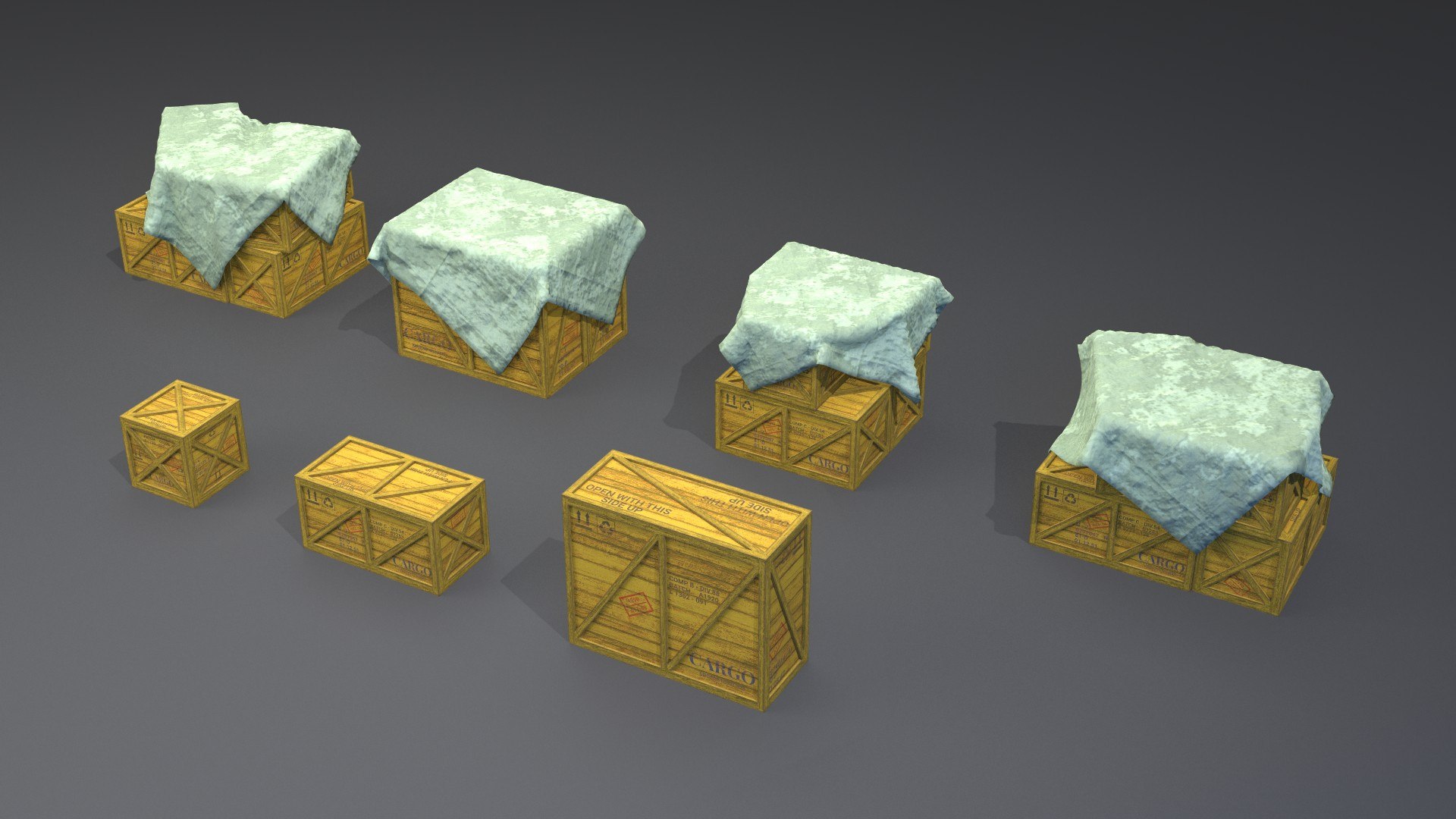 3D PBR Lowpoly Wooden Crate Game Ready - TurboSquid 2130922