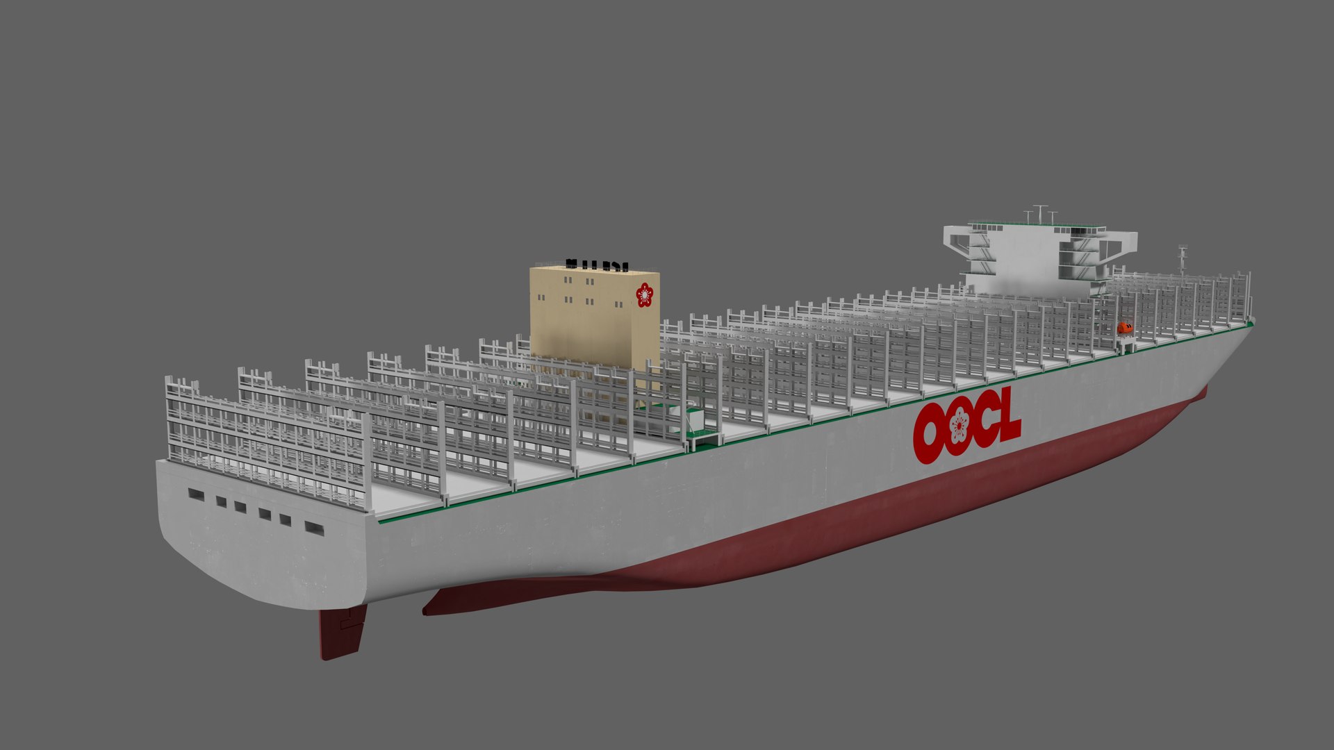 OOCL Spain Container Ship Lowpoly 3D Model - TurboSquid 2262470