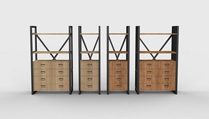 3D Open Bookcase 02 3D model