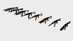 3d model ak74 s weapons