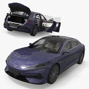 3D Denza Z9 Electric Sedan Rigged for Cinema 4D
