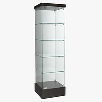 Store Frameless Tower Glass Showcase